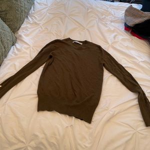 Zara Long Sleeve Green Sweater With Button Details